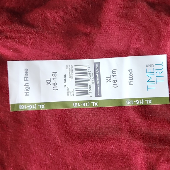 New Dark Red Leggings Size XL 16/18 - Picture 2 of 2